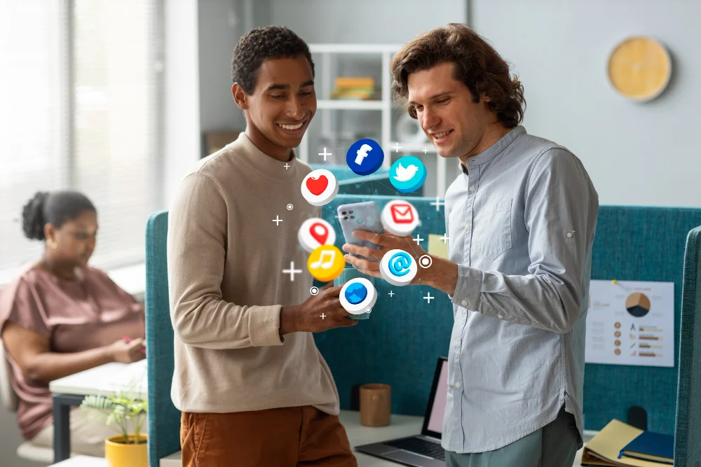A picture of two men working on Digital Marketing Program