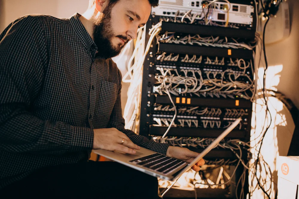 ENARSI technician working on database